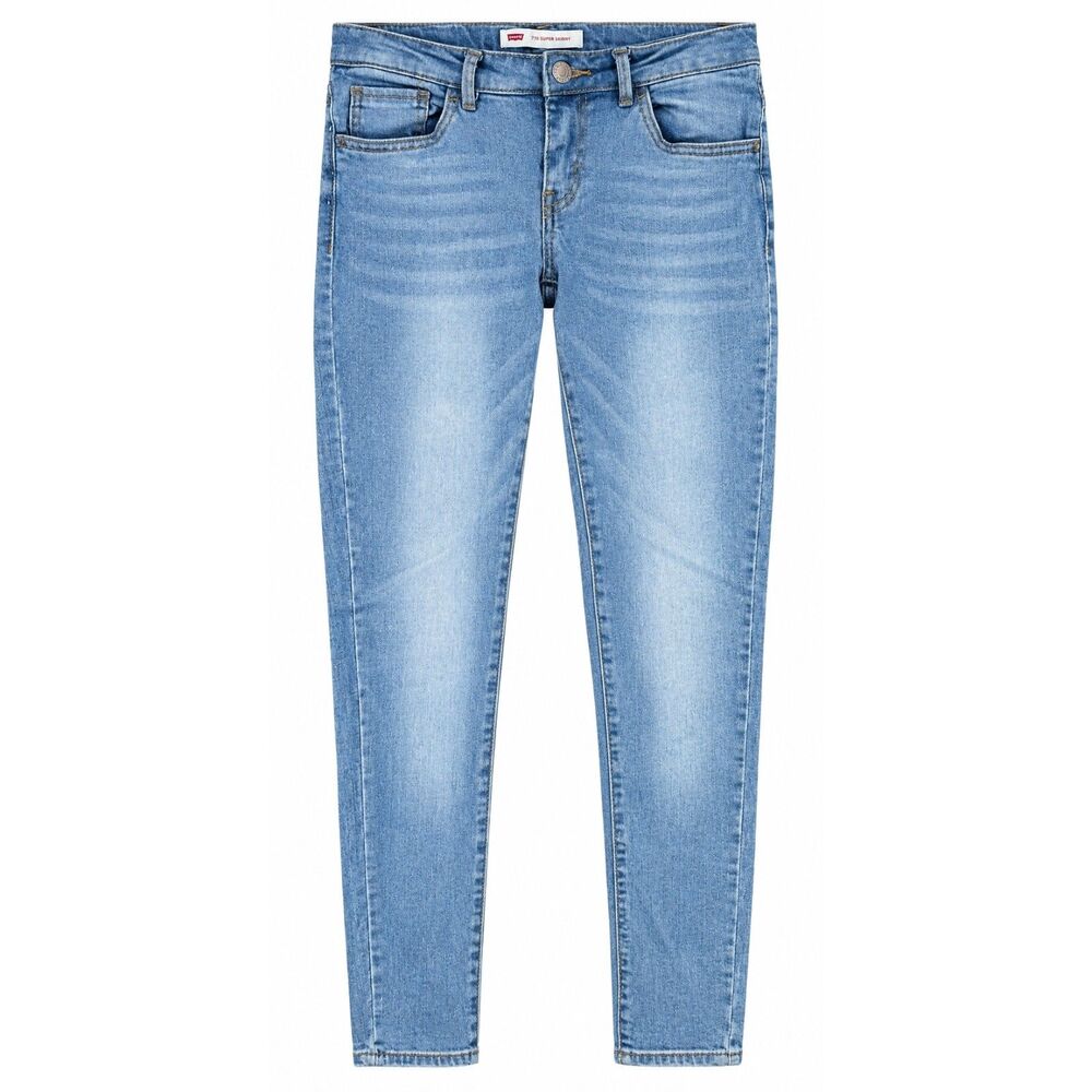 Levi's 710 Super Skinny Girls Adjustable Waist Denim Blue Jeans Size 12R